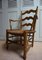 French Rustic Beech Wood & Wicker Armchair, 1800s 6