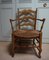 French Rustic Beech Wood & Wicker Armchair, 1800s 15