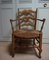 French Rustic Beech Wood & Wicker Armchair, 1800s, Image 15