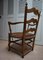 French Rustic Beech Wood & Wicker Armchair, 1800s 4