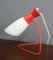 Red Metal & White Glass 1621 Table Lamp by Josef Hurka for Napako, 1960s 7
