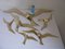 Vintage Brass Bird Wall Decoration, Set of 6 16