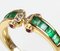 Sortija de oro, zafiro, esmeralda y diamantes de 18 quilates, años 90, Imagen 3