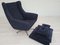 Vintage Danish Swivel Chairs & Stool Set of 2, Image 6