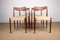Danish Teak & Fabric Side Chairs, 1960s, Set of 4 1