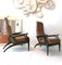Italian Ebonized Wood Armchairs, 1950s, Set of 2 12