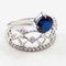 1.6 Carat Round Sapphire, White Gold and Diamond Ring 1