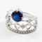 1.6 Carat Round Sapphire, White Gold and Diamond Ring 8