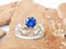 1.6 Carat Round Sapphire, White Gold and Diamond Ring 4