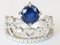 1.6 Carat Round Sapphire, White Gold and Diamond Ring 7