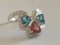 White Gold, Pink Sapphire, Blue Topaz and Diamond Ring 16