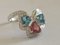 White Gold, Pink Sapphire, Blue Topaz and Diamond Ring, Image 16