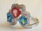 White Gold, Pink Sapphire, Blue Topaz and Diamond Ring 7