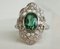 18 Carat White Gold Ring with Green Tourmaline and Diamonds, Image 4