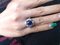 18 Carat White Gold, Sapphire Cabochon, and Diamond Ring, Image 6