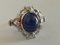 18 Carat White Gold, Sapphire Cabochon, and Diamond Ring, Image 8
