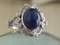 18 Carat White Gold, Sapphire Cabochon, and Diamond Ring 9