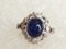 18 Carat White Gold, Sapphire Cabochon, and Diamond Ring 10