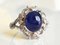 18 Carat White Gold, Sapphire Cabochon, and Diamond Ring, Image 17