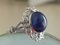 18 Carat White Gold, Sapphire Cabochon, and Diamond Ring 7