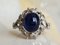 18 Carat White Gold, Sapphire Cabochon, and Diamond Ring, Image 15