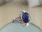 18 Carat White Gold, Sapphire Cabochon, and Diamond Ring 20