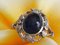 18 Carat White Gold, Sapphire Cabochon, and Diamond Ring, Image 12