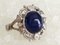 18 Carat White Gold, Sapphire Cabochon, and Diamond Ring, Image 3
