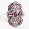18 Carat White Gold Ring with Rodolite Garnets and Diamonds, Image 3