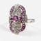 Bague 18 Carat en Or Blanc avec Grenat Rodolite et Diamants 13