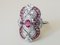 18 Carat White Gold Ring with Rodolite Garnets and Diamonds, Image 4