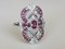 18 Carat White Gold Ring with Rodolite Garnets and Diamonds, Image 7