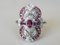 18 Carat White Gold Ring with Rodolite Garnets and Diamonds, Image 6