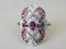 Bague 18 Carat en Or Blanc avec Grenat Rodolite et Diamants 6