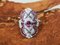 Anello in oro bianco a 18 carati con granati e diamanti in rodolite, Immagine 1