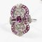 18 Carat White Gold Ring with Rodolite Garnets and Diamonds, Image 10