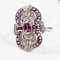 Ring aus 18 Karat Weißgold mit Rhodolite Granaten und Diamanten 10