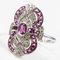 18 Carat White Gold Ring with Rodolite Garnets and Diamonds 12