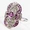 Ring aus 18 Karat Weißgold mit Rhodolite Granaten und Diamanten 12