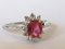 18 Carat Gold Ring with Ruby and Diamonds 18