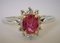 18 Carat Gold Ring with Ruby and Diamonds 5