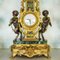 Vintage Bronze & Green Marble Triptych Clock & Candelabra, 1900s, Set of 3 9