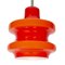 Red Glass Ceiling Lamp for Peil & Putzler, 1970s, Image 2