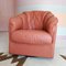 American Pink Leather Lounge Chair, 1980s 3