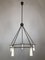 Mid-Century Italian Brass & Lacquer Chandelier, 1950s, Image 3