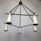 Mid-Century Italian Brass & Lacquer Chandelier, 1950s, Image 10