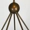 Mid-Century Italian Brass & Lacquer Chandelier, 1950s, Image 4