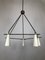 Mid-Century Italian Brass & Lacquer Chandelier, 1950s 2