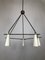 Mid-Century Italian Brass & Lacquer Chandelier, 1950s, Image 2