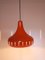 Danish Orange Metal Ceiling Lamp, 1960s, Image 7